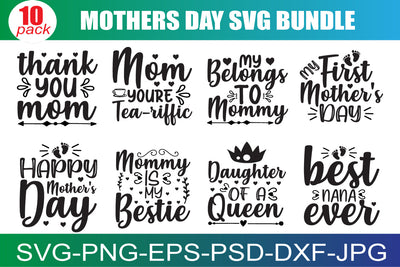 Mother's Day SVG Bundle, Mom Shirt svg, Mother's Day Gift, Mom Life, Blessed Mama, Hand Lettered Mom quotes, Cut Files for Cricut,Silhouette SVG buydesign 