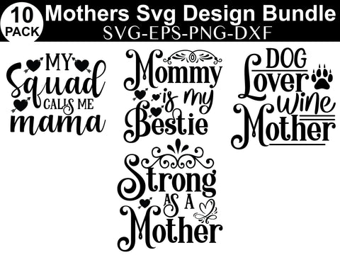 Mother's Day SVG Bundle, Mom Shirt svg, Mother's Day Gift, Mom Life, Blessed Mama, Hand Lettered Mom quotes, Cut Files for Cricut,Silhouette SVG buydesign 