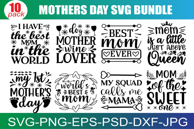 Mother's Day SVG Bundle, Mom Shirt svg, Mother's Day Gift, Mom Life, Blessed Mama, Hand Lettered Mom quotes, Cut Files for Cricut,Silhouette SVG buydesign 