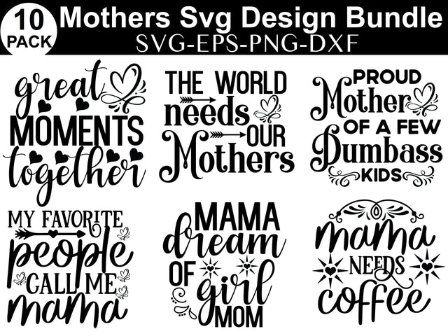 Mother's Day SVG Bundle, Mom Shirt svg, Mother's Day Gift, Mom Life, Blessed Mama, Hand Lettered Mom quotes, Cut Files for Cricut,Silhouette SVG buydesign 