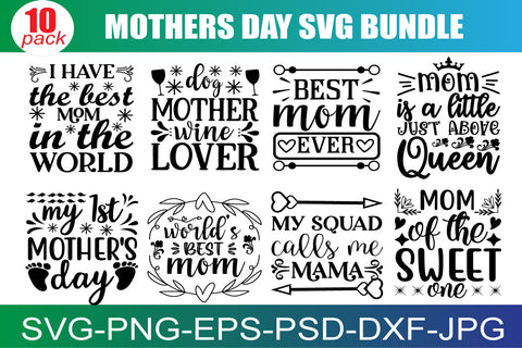 Mother's Day SVG Bundle, Mom Shirt svg, Mother's Day Gift, Mom Life, Blessed Mama, Hand Lettered Mom quotes, Cut Files for Cricut,Silhouette SVG buydesign 