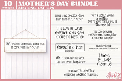 Mother's Day SVG Bundle | Mother Sign SVG Bundle SVG Carla C Designs 