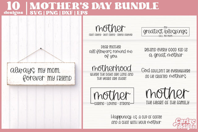 Mother's Day SVG Bundle | Mother Sign SVG Bundle SVG Carla C Designs 