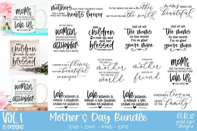 Mother's Day SVG Bundle | Mother's Day Quotes SVG Grace Lynn Designs 