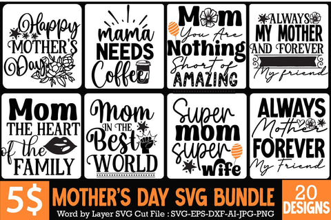 Mother's Day SVG Bundle , Mother's Day SVG Sublimation Bundle, Mother's Day Sticker SVG Bundle Sticker SVG SVGs,Quotes and Sayings,Food & Drink,On Sale, Print & Cut SVG BlackCatsMedia 