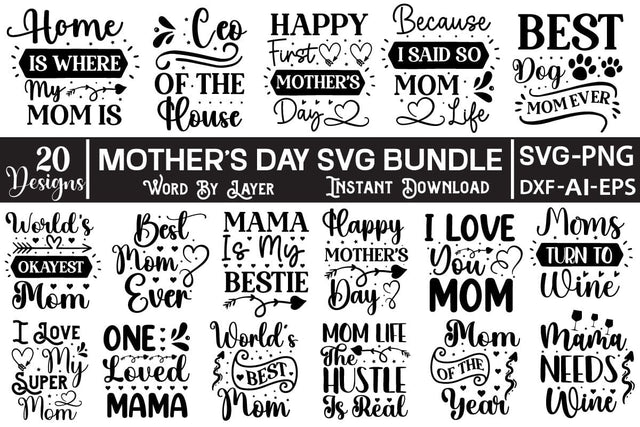Mother's Day SVG Bundle SVG SVGs,Quotes and Sayings,Food & Drink,On Sale, Print & Cut SVG DesignPlante 503 