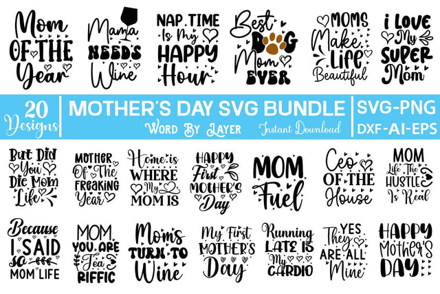 Mother's Day SVG Bundle SVG SVGs,Quotes and Sayings,Food & Drink,On Sale, Print & Cut SVG DesignPlante 503 