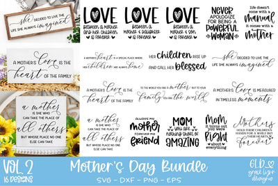 Mother's Day SVG Bundle Vol. 2 | Mother's Day Quotes SVG Grace Lynn Designs 