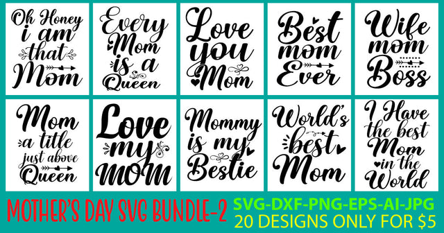 Mother's Day SVG Bundle Vol. 2 SVG Syaman 