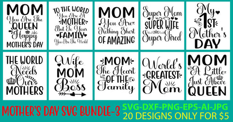 Mother's Day Svg Bundle Vol. 3 SVG Syaman 
