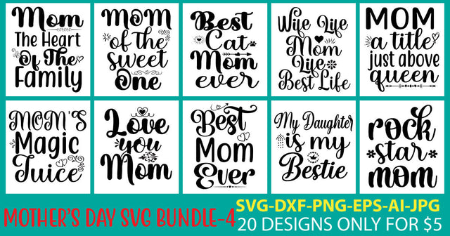 Mother's Day Svg Bundle Vol. 4 SVG Syaman 