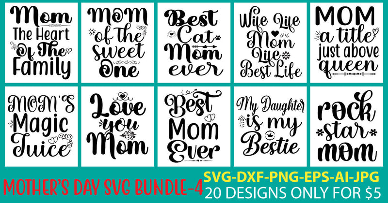 Mother's Day Svg Bundle Vol. 4 SVG Syaman 