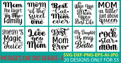 Mother's Day Svg Bundle Vol. 4 SVG Syaman 