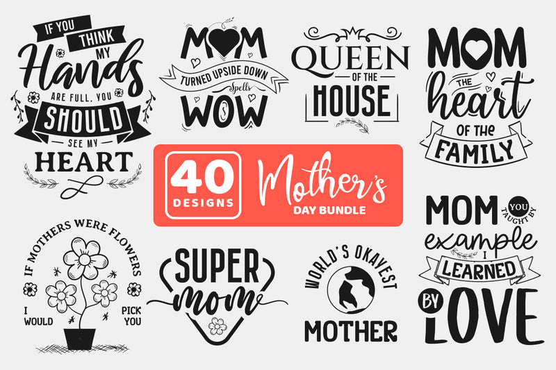Mothers Day SVG Cut File Bundle - So Fontsy