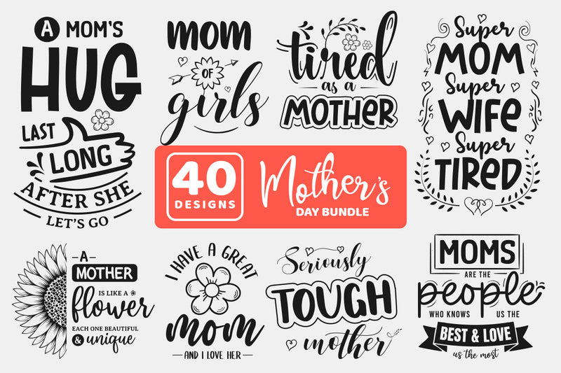 Mothers Day SVG Cut File Bundle - So Fontsy