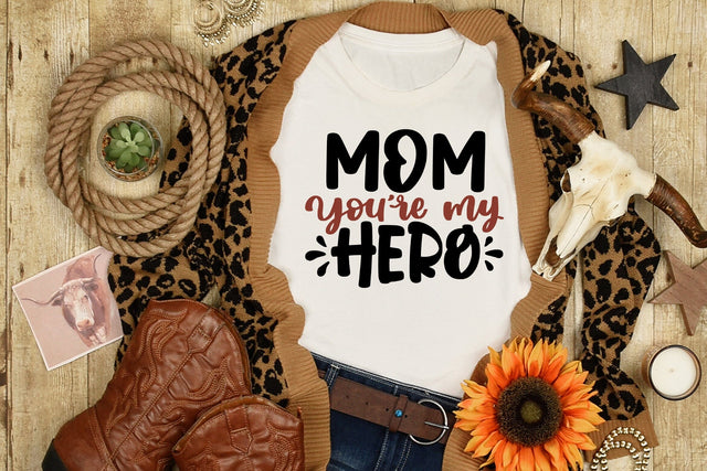 Mother's Day SVG Cut File | Mom You're My Hero SVG dapiyupi store 