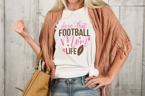 Mothers Day SVG Design | Livin That Football Mom Life SVG CraftLabSVG 