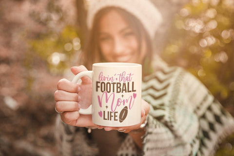 Mothers Day SVG Design | Livin That Football Mom Life SVG CraftLabSVG 