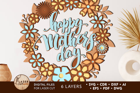 MOTHER'S DAY SVG, Gift For Mother, Wood and Paper Craft SVG LaserCutano 