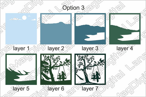 Mothers day svg, Layered tree swing svg, Mom with children 3D Paper LanaMagDigital 