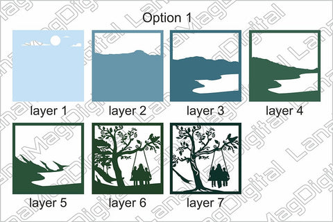 Mothers day svg, Layered tree swing svg, Mom with children 3D Paper LanaMagDigital 