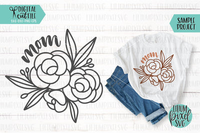 Mothers Day SVG , Mom Flower Bouquet SVG Lilium Pixel SVG 