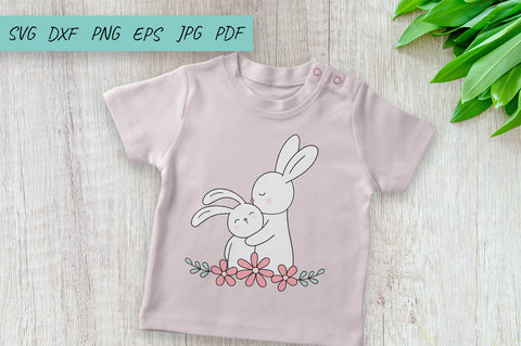 Mothers day SVG, Mom life SVG, Cute Rabbit SVG, Flower SVG SVG Irina Ostapenko 