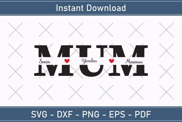 Mother's Day Svg Mom Split Monogram Svg SVG Debashish Barman 