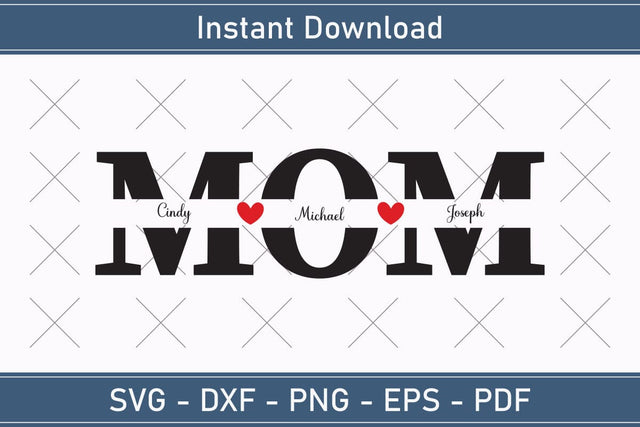 Mother's Day Svg Mom Split Monogram Svg SVG Debashish Barman 