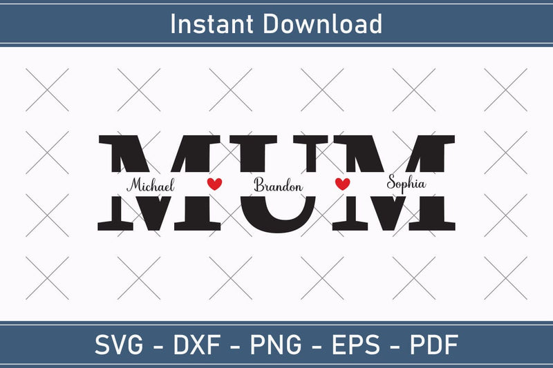 Mother's Day Svg Mom Split Monogram Svg SVG Debashish Barman 