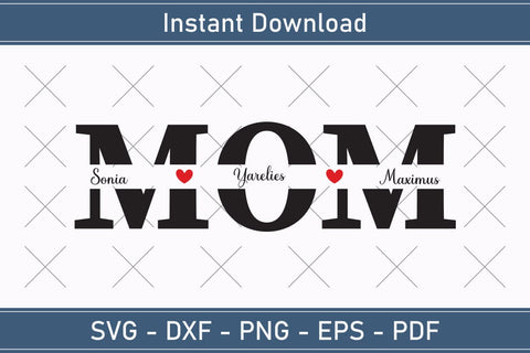 Mother's Day Svg Mom Split Monogram Svg SVG Debashish Barman 