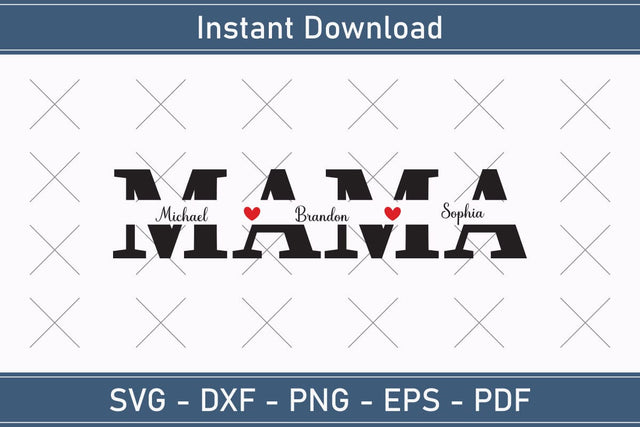 Mother's Day Svg Mom Split Monogram Svg SVG Debashish Barman 