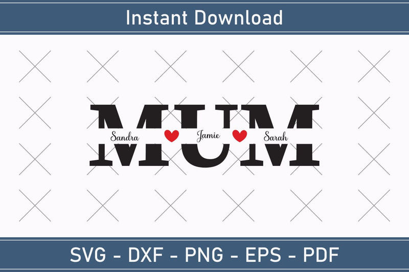 Mother's Day Svg Mom Split Monogram Svg SVG Debashish Barman 