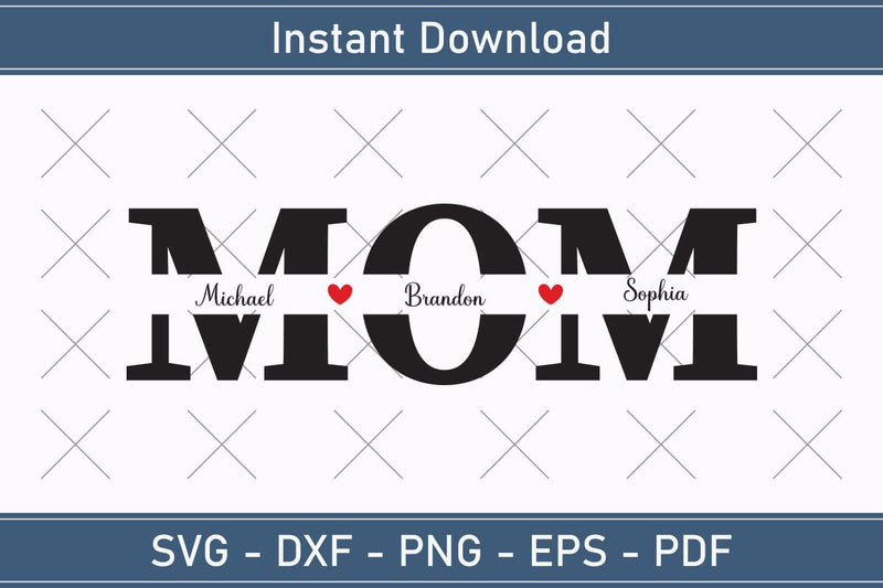 Mother's Day Svg Mom Split Monogram Svg SVG Debashish Barman 