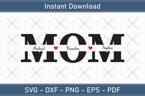 Mother's Day Svg Mom Split Monogram Svg SVG Debashish Barman 