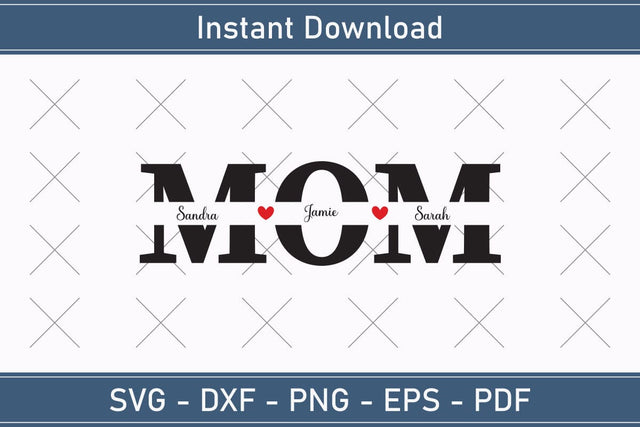 Mother's Day Svg Mom Split Monogram Svg SVG Debashish Barman 