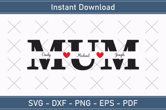 Mother's Day Svg Mom Split Monogram Svg SVG Debashish Barman 