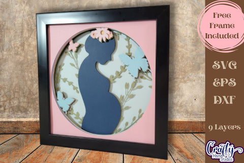 Mother's Day Svg Shadow Box, 3D Layered Mom Silhouette SVG SVG Crafty Mama Studios 