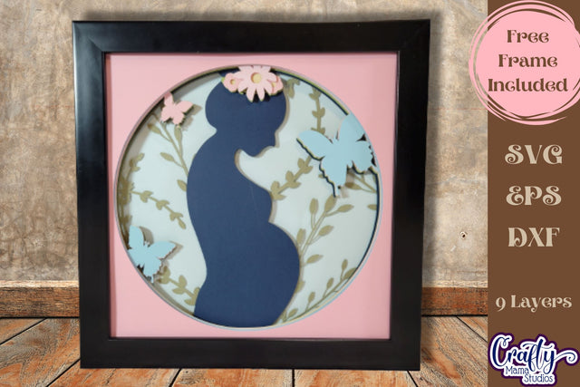 Mother's Day Svg Shadow Box, 3D Layered Mom Silhouette SVG SVG Crafty Mama Studios 