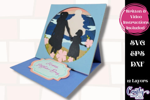 Mother's Day Svg Shadow Box Easel Card, 3D Layered Summer SVG Crafty Mama Studios 