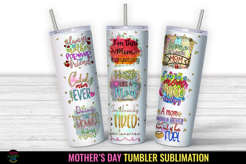 Mothers Day Tumbler Sublimation PNG I Mom Tumbler Wrap PNG Sublimation Happy Printables Club 