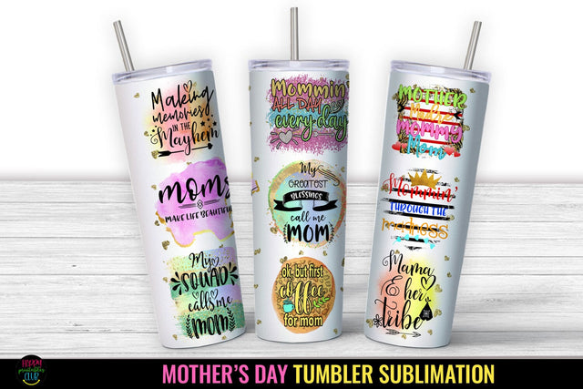 Mothers Day Tumbler Sublimation PNG I Mom Tumbler Wrap PNG Sublimation Happy Printables Club 