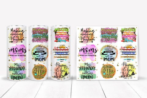 Mothers Day Tumbler Sublimation PNG I Mom Tumbler Wrap PNG Sublimation Happy Printables Club 