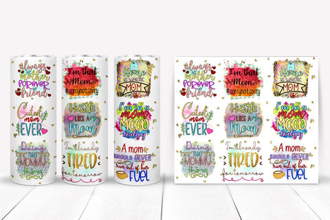 Mothers Day Tumbler Sublimation PNG I Mom Tumbler Wrap PNG Sublimation Happy Printables Club 