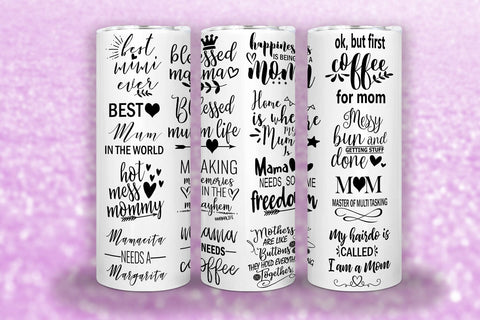Mothers Day Tumbler Sublimation PNG I Mom Tumbler Wrap PNG Sublimation Happy Printables Club 