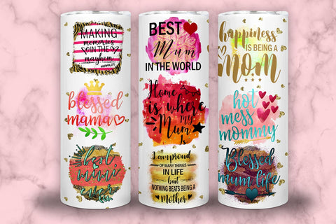 Mothers Day Tumbler Sublimation PNG I Mom Tumbler Wrap PNG Sublimation Happy Printables Club 