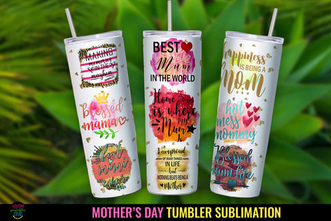 Mothers Day Tumbler Sublimation PNG I Mom Tumbler Wrap PNG Sublimation Happy Printables Club 
