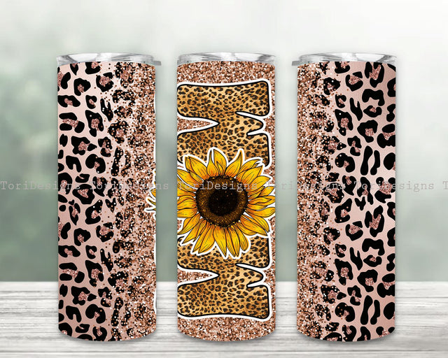 Mothers Day Tumbler Wrap, Mom Tumbler Png, Sunflower 20oz Skinny Tumbler Sublimation Design Sublimation ToriDesigns 