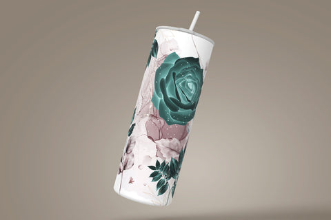 Mother's Day Tumbler Wrap PNG, Add Kids Names, Green Floral Tumbler, Seamless Sublimation Designs Downloads, 20 oz Skinny Tumbler Design Sublimation Syre Digital Creations 