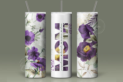 Mother's Day Tumbler Wrap PNG, Add Kids Names, Purple Floral Tumbler, Seamless Sublimation Designs Downloads, 20 oz Skinny Tumbler Design Sublimation Syre Digital Creations 